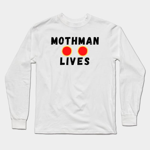 Mothman Lives - Black Long Sleeve T-Shirt by KoreDemeter14